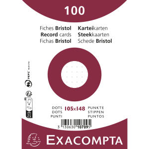 Exacompta Karteikarten A6 dots 100St/Pkg weiss