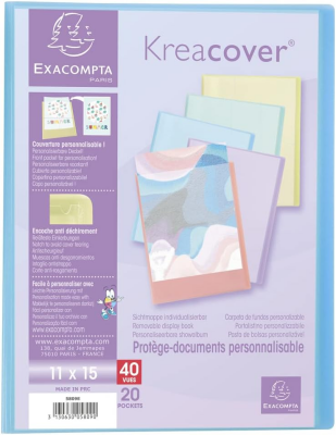Exacompta Exacompta - 5809E - 1 Dokumentenmappe, 11 x 15 cm, aus Polypropylen, Pastellfarben, 40 Bilder