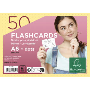Exacompta Flashcards A6 punkt 50St/Pk gelb