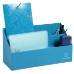 Exacompta Exacompta 67961D Briefablage & Sortierbox Aquarel aus extra starkem Karton mit 3 Fächern abgestuft 25x10x14 cm für Briefe in DL und C6 und Stifte Pastellfarbe Koralle Briefablage Ablagekorb Ablagebox