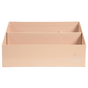 Exacompta Exacompta 67961D Briefablage & Sortierbox Aquarel aus extra starkem Karton mit 3 Fächern abgestuft 25x10x14 cm für Briefe in DL und C6 und Stifte Pastellfarbe Koralle Briefablage Ablagekorb Ablagebox