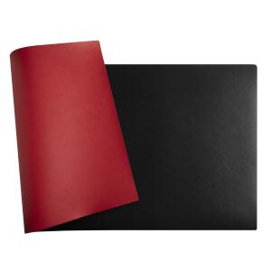 Exacompta Exacompta - 29121E - 1 Schreibtischunterlage Home Office - aus Kunstleder Polyurethan zweifarbig - weich und robust - Format 35 x 60 cm - Farbe schwarz/rot - Lieferung gerollt