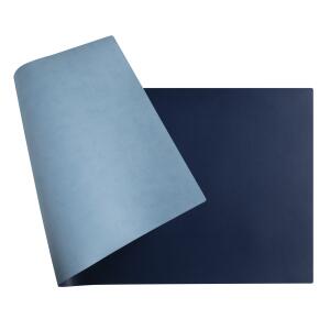 Exacompta Exacompta - 29124E - 1 Schreibtischunterlage Home Office - aus Kunstleder Polyurethan zweifarbig - weich und robust - Format 35 x 60 cm - Farbe: Marineblau / Himmelblau - gerollt