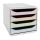 Exacompta Exacompta - 310913D - BIG-BOX Black Office - 4 Schubladen für DIN A4+ - Außenmaße: Tiefe 34,70 x Breite 27,80 x Höhe 26,70 cm - Weiß/Arlequin/Weiß