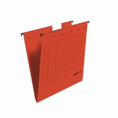 Falken Falken Hängemappe UniReg, 230g/m²-Kraftkarton, seitlich offen, 5er Poly rot