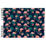 Exacompta Exacompta 16703E FLAMINGO Spiral-Fotoalbum 150 Fotos 50 weiße Seiten Format 32x22 cm glänzend beschichteter Einband pinker Flamingo-Druck FSC®-zertifiziert