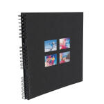 Exacompta Exacompta 15119E MILANO Spiral-Fotoalbum 360 Fotos 60 schwarze Seiten Format 32 x 32 cm Einband aus schwarzem Papier mit Textileffekt Fenster zur individuellen Gestaltung FSC® zertifiziert