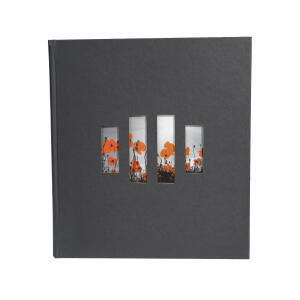 Exacompta Exacompta 16075E Fotobuch MILANO 300 Fotos 60 schwarze Seiten Format 29 x 32 cm Einband aus schwarzem Papier mit Textileffekt Fenster zur individuellen Gestaltung FSC® zertifiziert