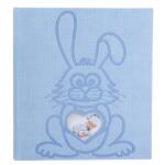 Exacompta Exacompta 16563E Fotoalbum TEDDY RABBIT 300 Fotos 10 x 15 cm 60 weiße Seiten mit Kristallblättern Format 29 x 32 cm blauer strukturierter Papiereinband Bi-Material-Effekt
