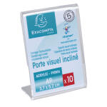 Exacompta Exacompta - 89058HD - 10 Stück Etikettenhalter zum Aufstellen - einfach zu personalisieren mit Kreaman - Maße 52 x 37 mm vertikal - DIN A9 - Kristallfarben