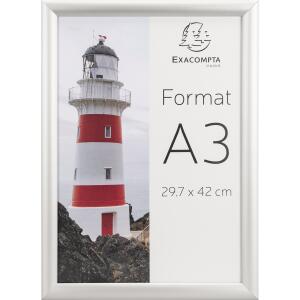 Exacompta Exacompta Wandschilderhalter Querformat, A3, Acryl, transparent mit Aluminium-Karabinerrahmen