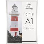 Exacompta Exacompta - Art.-Nr. 8194358D - 1 Wandrahmen aus Aluminium - A1-Format - kann horizontal oder vertikal verwendet werden - Schrauben und Dübel im Lieferumfang enthalten - Alu/Kristall