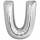 Amscan 9909570 9909570 Silber Buchstabe U SuperShape Folienballon-44, silber
