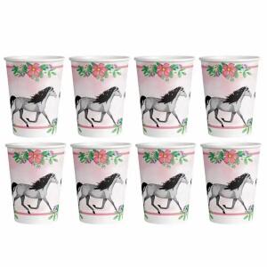 Motivbecher 8ST Beautiful horses AMSCAN 9909875-66 0,25l
