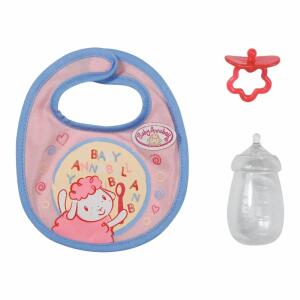 Baby Annabell Zapf Creation 706534 Little Set 36cm-Puppenzubehör zum Füttern bestehend aus Flasche, Lätzchen und Schnuller in rosa und blau