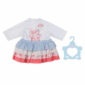 Zapf Creation 706756 Baby Annabell Outfit Rock 43cm- Puppenkleidung bestehend aus mehrlagigen Rock mit Volants in blau rosa und angenähten Shirt in weiß