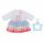 Zapf Creation 706756 Baby Annabell Outfit Rock 43cm- Puppenkleidung bestehend aus mehrlagigen Rock mit Volants in blau rosa und angenähten Shirt in weiß