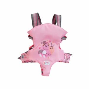 Zapf Creation 832462 BABY born Babytrage - Puppentrage für Kinder Puppezubehör, 2 Blickrichtungen mit verstellbaren Gurt in rosa grau für 36 cm und 43 cm große Puppen geeignet