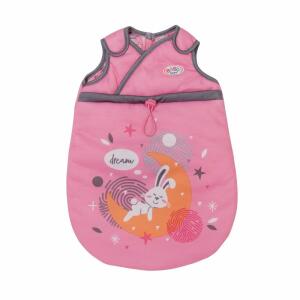 BABY Born Zapf Creation 832479 Schlafsack - Puppenschlafsack rosa grau mit Klettverschluss an den Trägern, für 36cm und 43 cm große Puppen geeignet