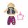 Zapf Creation 832615 BABY born Outfit mit Hoody 43cm - Puppenkleidung Set bestehend aus Hose, Pullover und Kleiderbügel in lila gelb.
