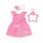 Zapf Creation 832684 BABY born Trend Blumenkleid 43cm - rosa Puppenkleid aus Spitzenstoff mit Blumen-Haarband und Kleiderbügel