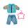 Zapf Creation 833599 BABY born Outfit mit Jacke 43cm - Puppenkleidung Set bestehend aus blauer Jeans-Hose, türkiser Jacke und Kleiderbügel.