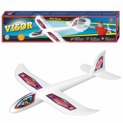 Paul Günther 1508 - Wurf-Gleiter Visor aus robustem, flexiblem Schaumstoff, ca. 36 x 35 cm großer Gleit-Flieger, einfach aus der Hand zu starten, für Kinder ab 4 Jahren