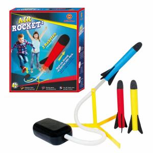 Paul Günther 1556 - Raketen-Spiel Air Rocket² mit Startpumpe und 3 Raketen aus Schaumstoff, für Kinder ab 4 Jahren, toller Spaß am Strand, im Garten oder Park
