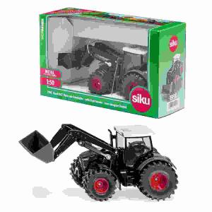siku 1990, Fendt 942 Vario mit Frontlader, Spielzeug-Traktor, 1:50, Metall/Kunststoff, Schwarz, Bewegliche Schaufel und Frontlader, Heck- und Frontkupplung