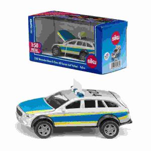 siku 2302, Polizeiauto Mercedes-Benz E-Klasse, All Terrain 4x4², Polizei-Spielzeug, 1:50, Metall/Kunststoff, Blau/Weiß, Inkl. Warnschild mit Aufklebern, Öffenbare Motorhaube und Heckklappe