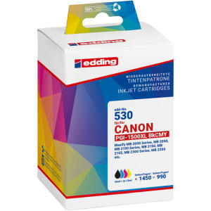 Edding Tintenpatrone EDD-530 ersetzt Canon PGI-1500XLBK/C/M/Y