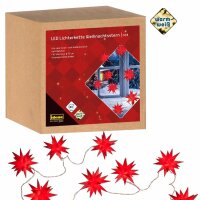 Idena 31272 - LED Lichter-Kette mit 10 roten Sternen und...