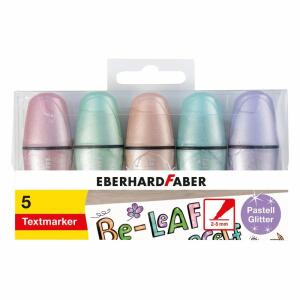 Textmarkeretui Mini 5ST Glitzer Pastell EBERHARD FABER 551409