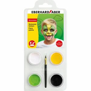 Eberhard Faber 579026 - Schminkfarben-Set Schlange mit 4 Farben, Pinsel und Anleitung, wasserlöslich, schnell trocknend, Schmink-Set für Kinder zum Bemalen von Gesichtern