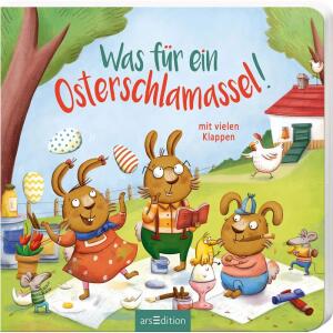 Was für ein Osterschlamassel!: Mit vielen Klappen | Allererste lustige Ostergeschichte für Kinder ab 24 Monaten [Board book] Gertenbach, Pina