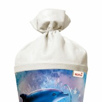 Motiv-Schultüte Delfine 70cm rund Rot(h)-Spitze...