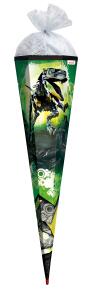Roth Schultüte 85cm Robo-Rex Folie & Silbertüll eckig Tüllverschluss