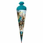 Motiv-Schultüte Ritter 70cm rund Rot(h)-Spitze Filzverschluss