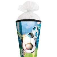 Motiv-Schultüte Fußball 85cm eckig Rot(h)-Spitze Tüllverschluss