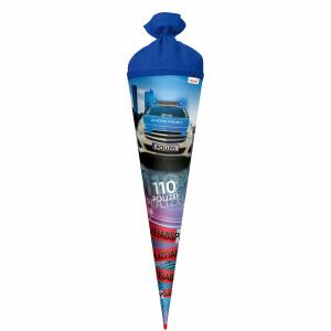 Roth Schultüte 70cm Polizei 110 rund Filzverschluss Rot(h)-Spitze