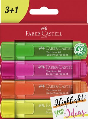 Faber Castell Textmarker TL 46 1-5 mm Superfluor 4er Etui