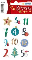 Herma Sticker DECOR Weihnachten Adventskalenderzahlen-Symbole beglimmert 2 Bl
