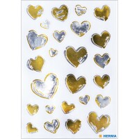 Herma Sticker CREATIVE Herzen Goldfolie 1 Bl