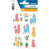 Herma Sticker DECOR Tiere Lama no Drama beglimmert 1 Bl