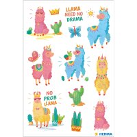Herma Sticker DECOR Tiere Lama no Drama beglimmert 1 Bl