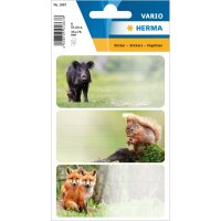 Herma Schuletiketten 76 x 35 mm Waldtiere 3 Bl 9 Etik.