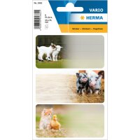 Herma Schuletiketten 76 x 35 mm Bauernhoftiere 3 Bl 9 Etik.