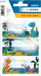Herma Schuletiketten 76 x 35 mm Dinos 3 Bl 9 Etik.