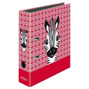 Herlitz Ordner maX.file A4 Cute Anim. Zebra Innenspiegel sw Rückenbreite 8 cm