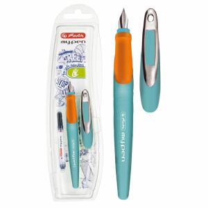 Herlitz Schulfüllhalter my.pen L-Feder türkis/orange L